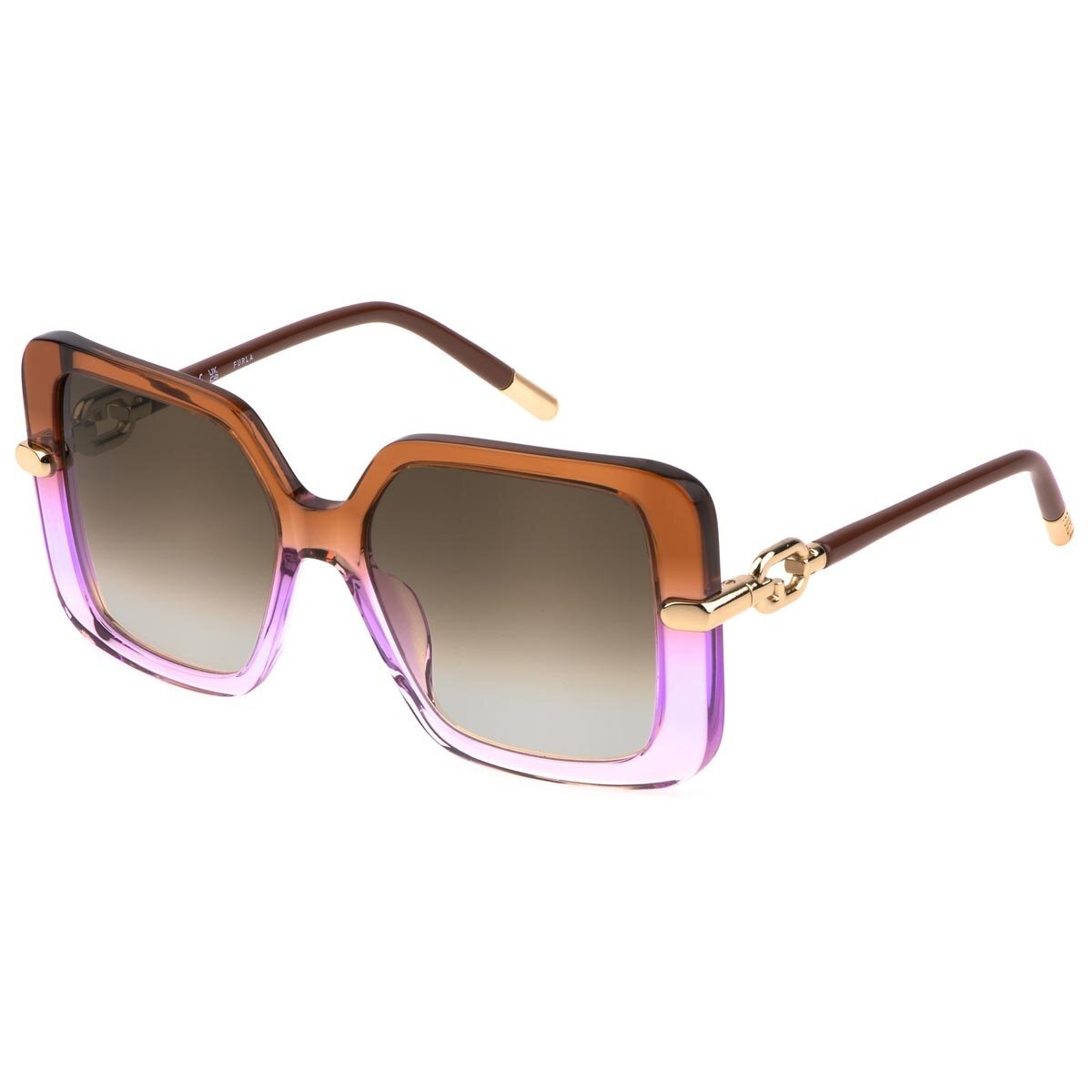 Furla SFU712 Women's Sunglasses Pink Gradient Brown