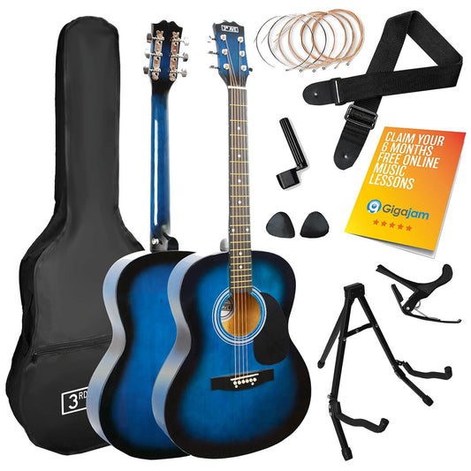 3rd Avenue Acoustic Guitar Premium Pack Blueburst NM-STX10ABBPK2 - Auzzistore