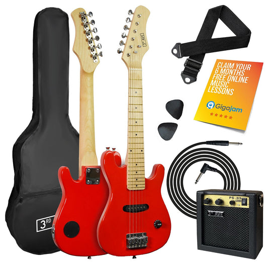 3rd Avenue NM-STX30RDPK Red Electric Guitar Starter Pack for Kids Aged 5-8