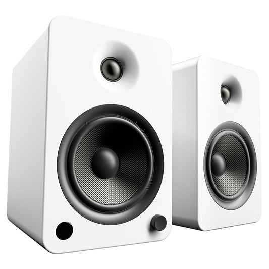 Kanto YU6 200W Powered Bookshelf Speakers Matte White, Bluetooth, Vinyl Ready, 10.7" – view 2 - Auzzistore