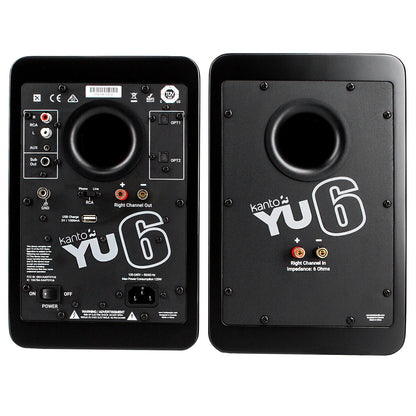 Kanto YU6 200W Powered Bookshelf Speakers Matte Black KO-YU6MB-I