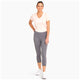 Fila Women's Tory Grey 3/4 Tights with Wide Waistband, Polyester & Elastane Large
