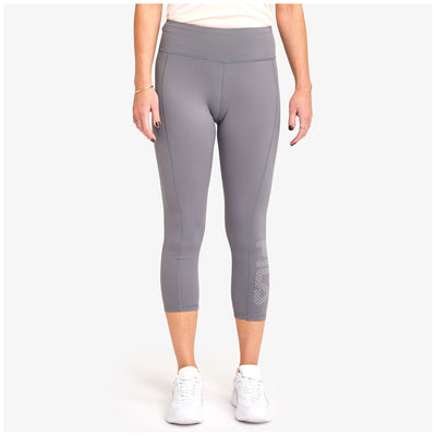 Fila Women's Tory Grey 3/4 Tights with Wide Waistband, Polyester & Elastane Large