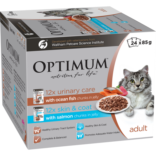 Optimum Adult Cat Wet Food 85g - 24 Pack - Grain-Free - Urinary Health