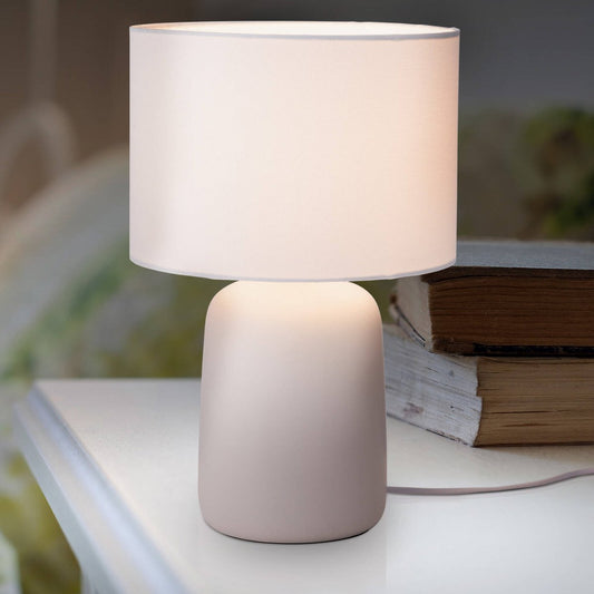 Verve Design Greta Table Lamp - Ceramic Base - White Fabric Shade - 260mm x 400mm