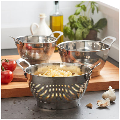 MIU Colander 3 Piece Set Stainless Steel Capacity 1.4L 2.8L 4.7L
