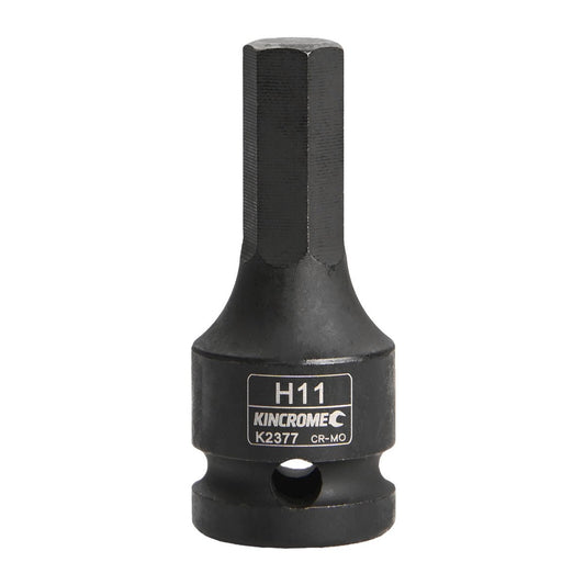 Kincrome 11mm 1/2" Drive Hex Impact Socket - Chrome Molybdenum Steel - Black - Auzzistore