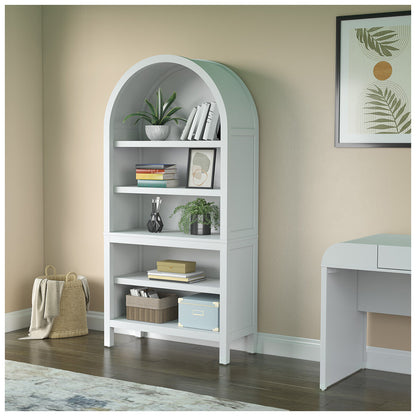 Tresanti White Bookcase – Modern 5-Shelf Storage Display Unit for Home or Office