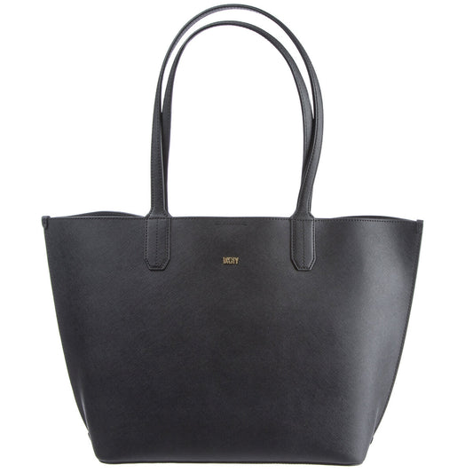 DKNY Brook Solid Tote Bag Black Gold - Auzzistore