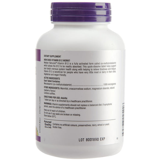 Webber Naturals Vitamin B12 1000mcg 100 Tablets – view 2