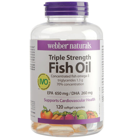 Webber Naturals Triple Strength Fish Oil 120 Softgel Capsules - Auzzistore