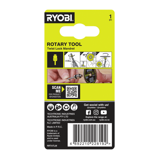 Ryobi Rotary Twist Lock Mandrel - 3.2mm Shank - Tool-Free Changeovers – view 2 - Auzzistore