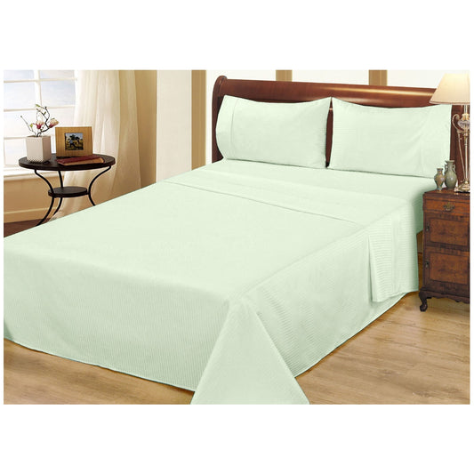 Ramesses 1000 Thread Count Pima Cotton Narrow Stripe Queen Sheet Set Melon - Auzzistore