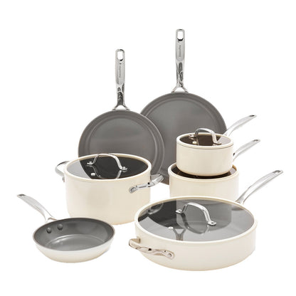 Greenpan Eras Ceramic Non Stick Cookware 11 Piece White