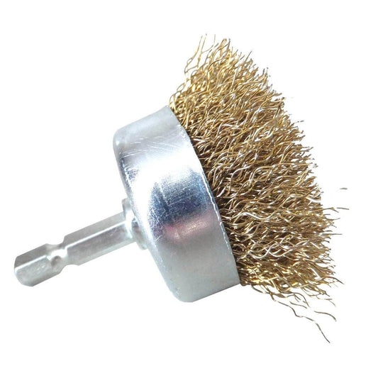 Josco Cup Brush 50mm Brass Coated Steel Wire Rust Removal Tool