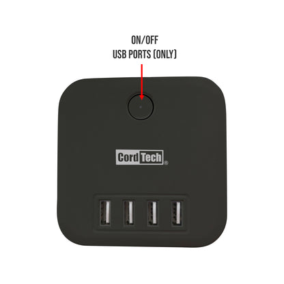 Cordtech 3 Outlet Desktop Charging Kit With Wireless And Usb