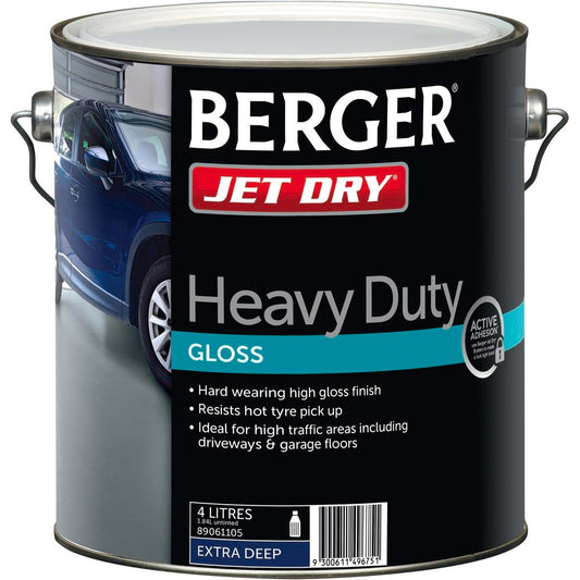 Berger Jet Dry Paving Paint 4L Extra Deep Heavy Duty Gloss Finish