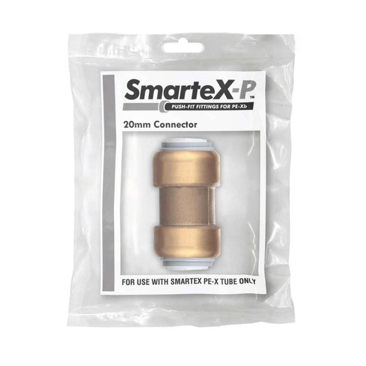 Smartex Pex 20mm Straight Coupling - Lead Free Brass - Push-Fit Fitting – view 2 - Auzzistore