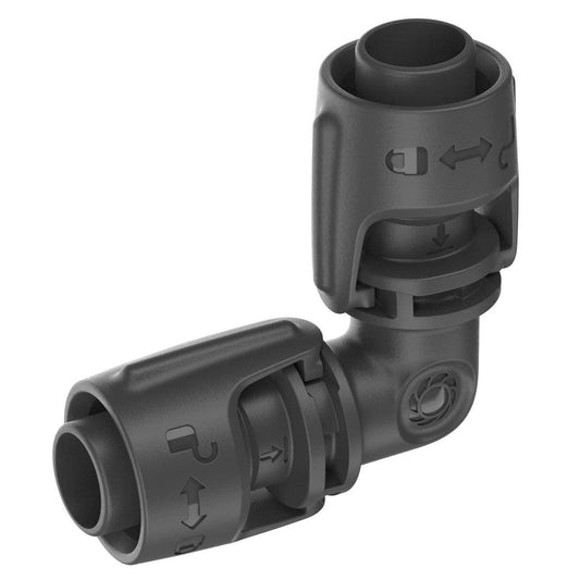 Gardena 13mm Micro Irrigation L-Joint 2 Pack - 90-Degree Connection - Black