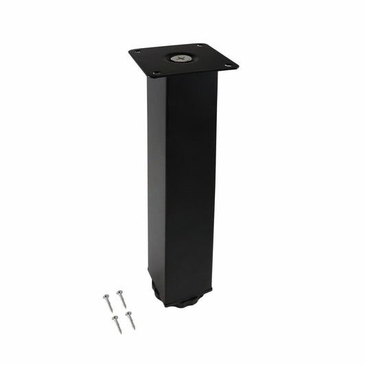 Adoored Table Leg - 40 x 40 x 230mm - Steel - Adjustable Black - Auzzistore