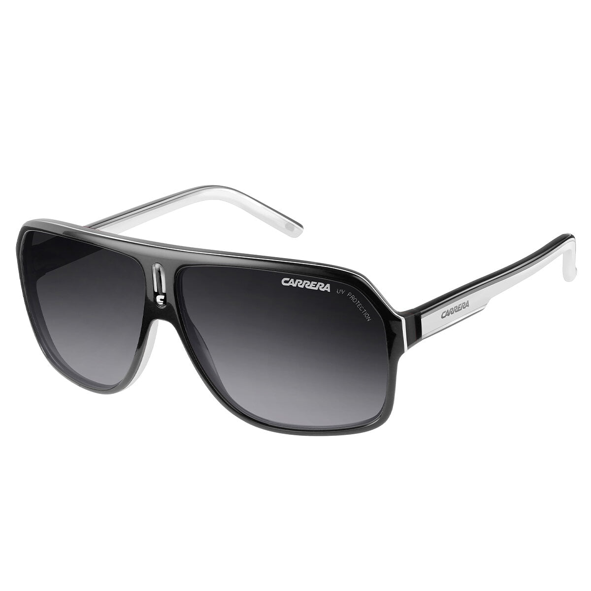 Carrera 27 Black Crystal White Grey Men's Sunglasses Dark Grey