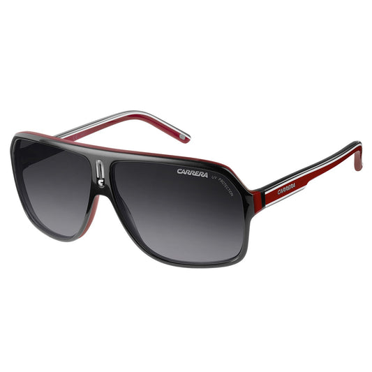 Carrera Men's Sunglasses Carrera 27 Black Red Crystal White, Vintage Sportswear, Gradient Grey Lenses - Auzzistore