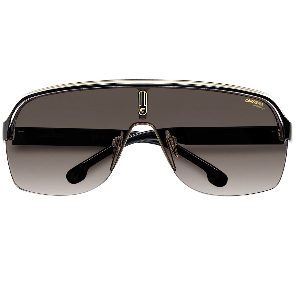 Carrera Topcar 1/N Men's Sunglasses | Oversized Teardrop Frames, Lightweight Polyamide, Contrasting Brow Bar, Prominent Temples