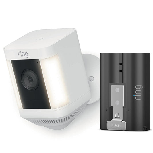 Ring Spotlight Cam Plus Battery with Quick Release Battery Pack, 1080p HD, Colour Night Vision, Motion Detection - Auzzistore