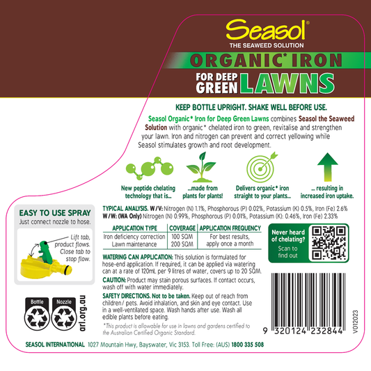 Seasol Organic Iron 1.2L - Liquid Solution for Deep Green Lawns – view 2 - Auzzistore