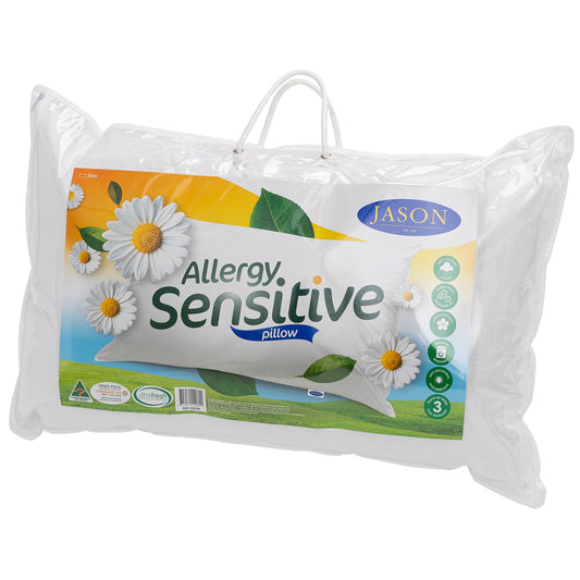 Jason Allergy Sensitive Pillow Firm - Anti-Microbial, Anti-Dust Mite, Cotton Cover - Auzzistore
