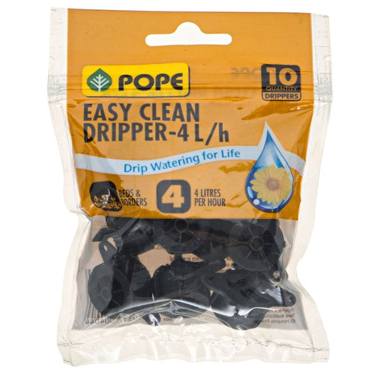 Pope 4L/H Easy Clean Dripper 10 Pack - Micro Irrigation Fittings - 110mm x 140mm - Auzzistore