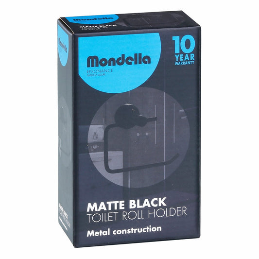 Mondella Matte Black Toilet Roll Holder - 150mm x 120mm x 70mm – view 2