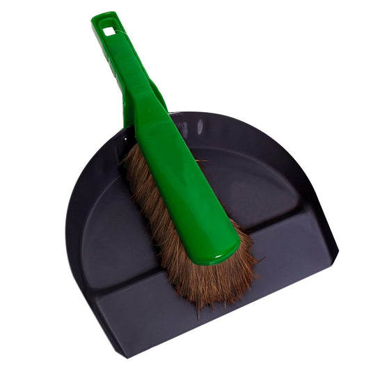 Sabco Premium Metal Dustpan and Brush Set - 250mm Steel Coco Fibre