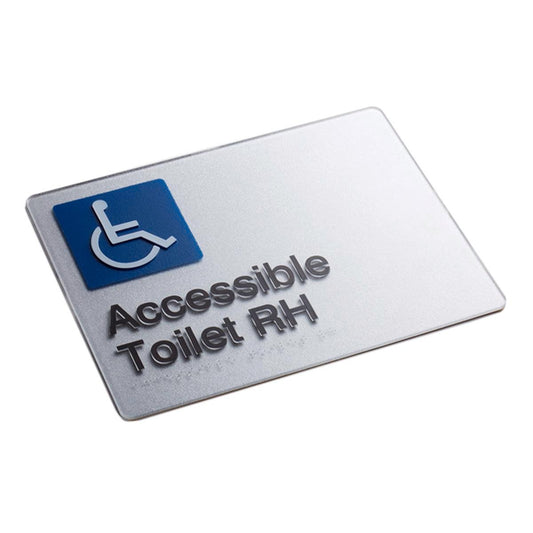 Sandleford 180 x 235mm Accessible Toilet RH Braille Sign - Auzzistore