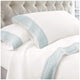 Kingtex 1500 Thread Count Crochet Lace Microfibre Sheet Set Single Ice Blue/White – view 2