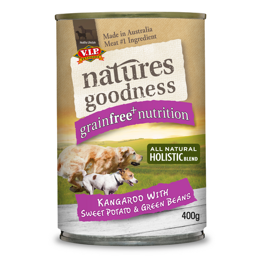 Natures Goodness Kangaroo Wet Dog Food 400g - Sweet Potato & Green Beans - Grain Free - 12 Pack