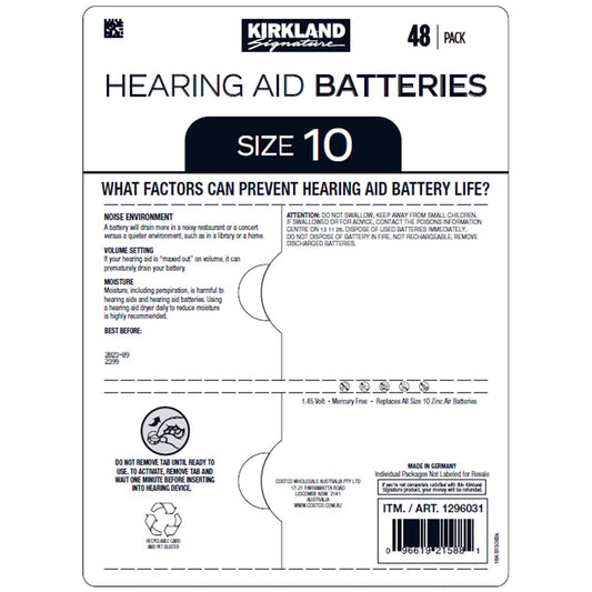 Kirkland Signature Hearing Aid Batteries Size 13 2 x 48 Pack – view 2