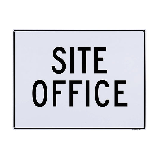 Sandleford Site Office Plastic Sign 450 x 600mm White/Black - Auzzistore
