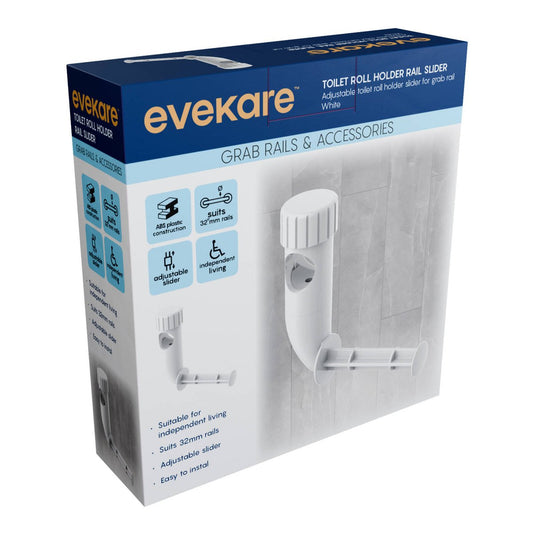 Evekare 32mm Toilet Roll Holder - White - Adjustable - Easy Install – view 2
