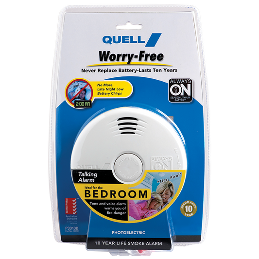 Quell Photoelectric Smoke Alarm - 130mm - PVC - Talking Voice Alarm - Auzzistore