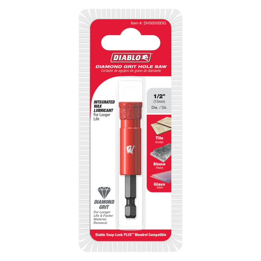 Diablo 1 2 Diamond Grit Hole Saw - 59.69mm x 137.16mm - Efficient Drilling - Auzzistore