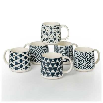 Signature Housewares Blue Print Mug 6 Piece Set