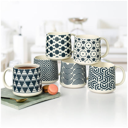 Signature Housewares Blue Print Mug 6 Piece Set