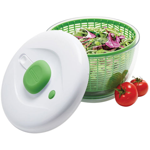 Farberware Pro Salad Spinner White and Green Pump Lettuce Dryer with Colander Basket