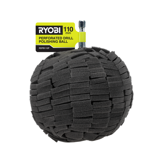Ryobi 110mm Perforated Drill Polishing Ball - High-Density Foam - Versatile Cleaning