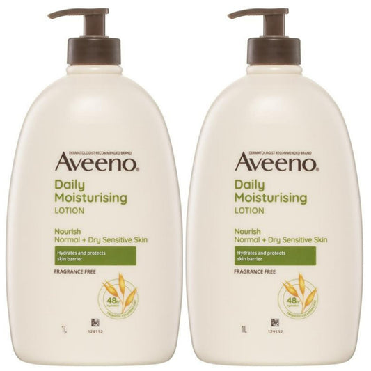 Aveeno Daily Moisturising Body Lotion Fragrance Free 2x1L – view 2