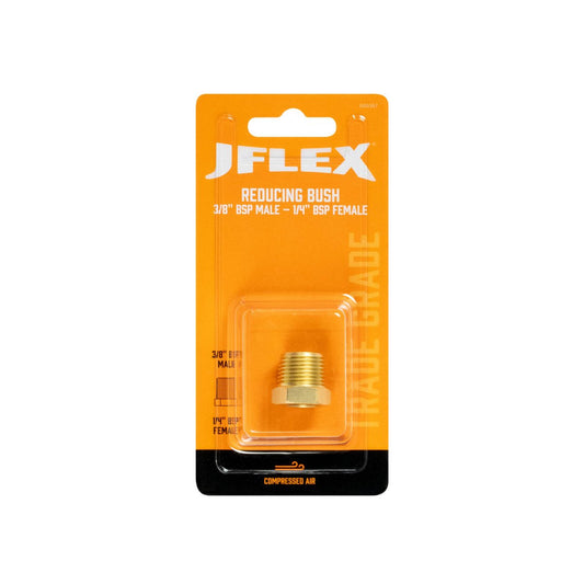 Jflex Brass Reducing Bush 3/8" BSP Male x 1/4" BSP Female - Durable Seal – view 2 - Auzzistore