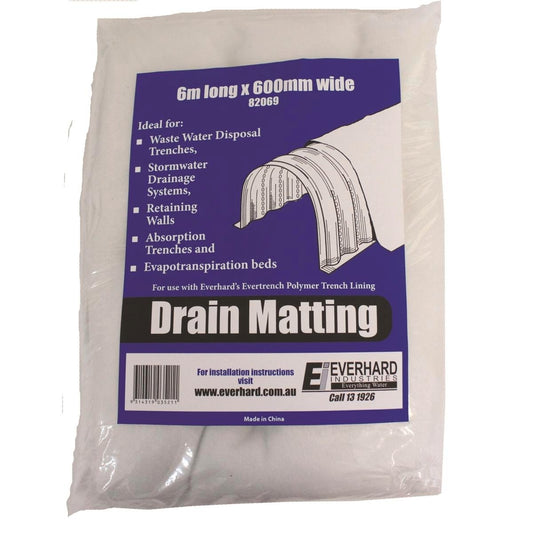 Everhard Drain Matting 600mm x 6m PP Non-Woven Geotextile Filter - Auzzistore