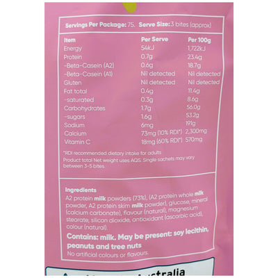 Ozi Choice A2 Milky Bites 300g Strawberry Cow-Shaped Calcium Bites