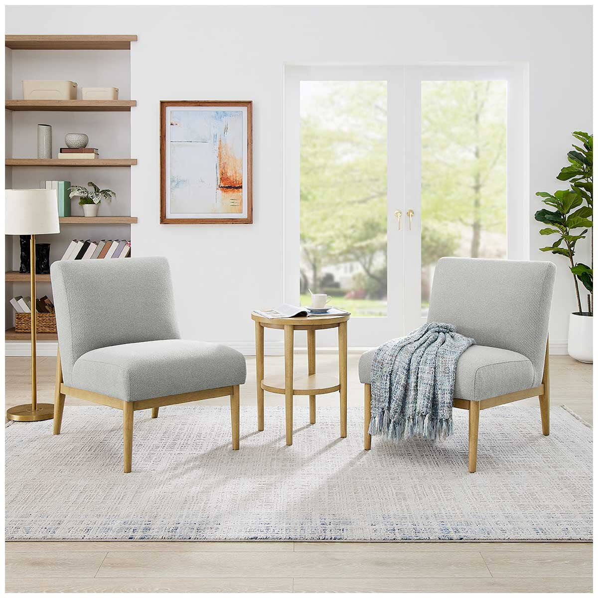 Thomasville Fabric Chair And Accent 3 Piece Table Set